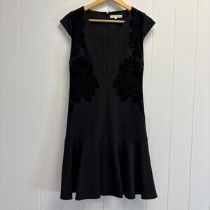 Mika Mindel Womens Classic Velvet Embellished Whimsigoth Flare Dress Size S Chic